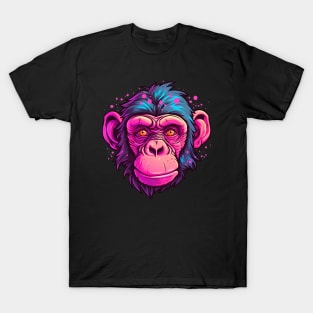 Pink chimpanzee face T-Shirt